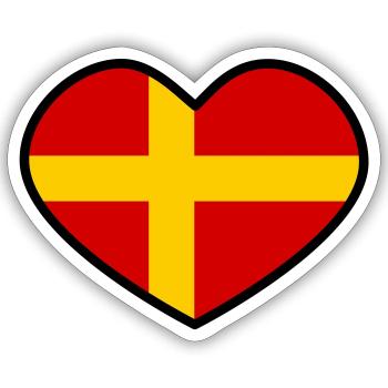 Skåne heart - Sticker size S (10 x 10 cm) - white matte - Front