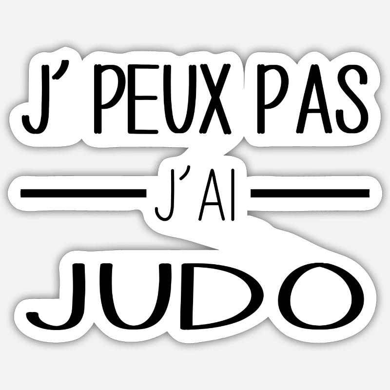 Judo - Sticker taille S (10 x 10 cm) - blanc mat
