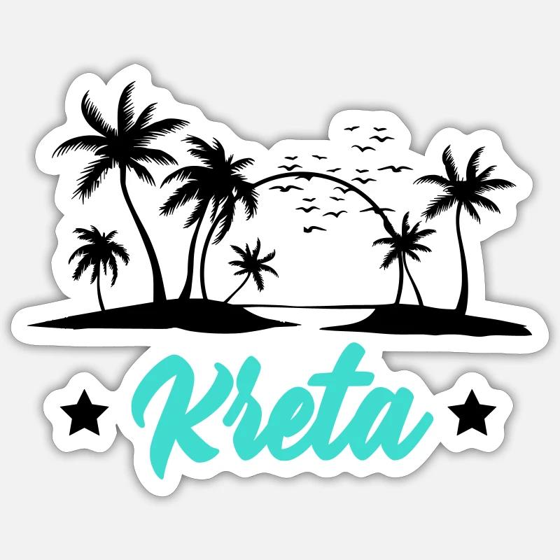 Crète - Sticker taille S (10 x 10 cm) - blanc mat