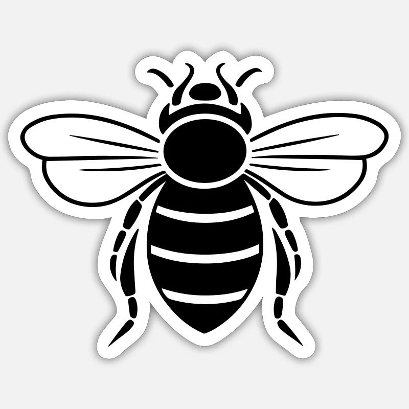 Abeille - Sticker taille S (10 x 10 cm) - blanc mat