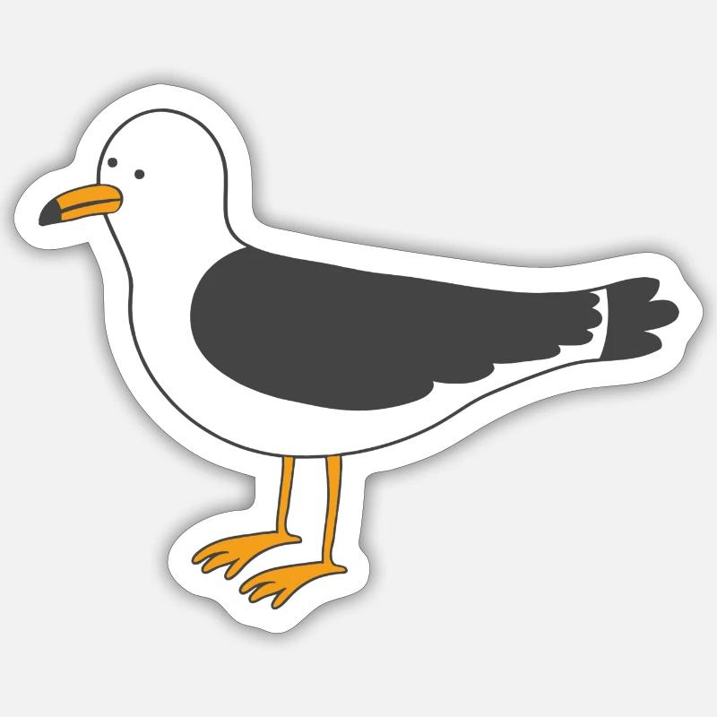 Möwe - Sticker Größe S (10 x 10 cm) - Mattweiß