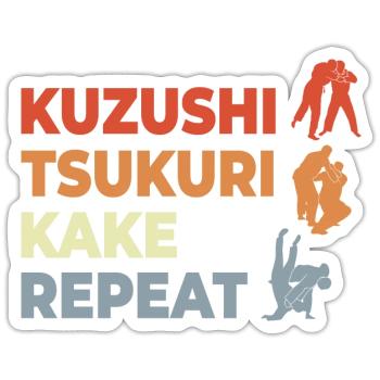 Judo Techniques - Sticker size S (10 x 10 cm) - white matte - Front