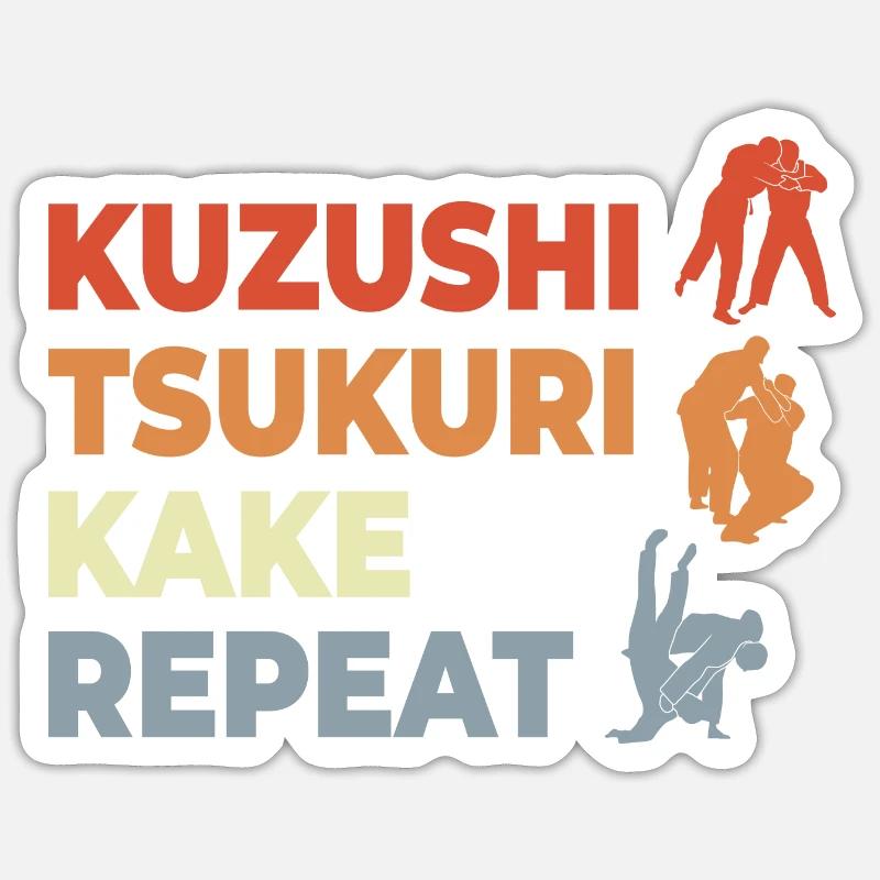 Judo Techniken Sticker Größe S (10 x 10 cm)