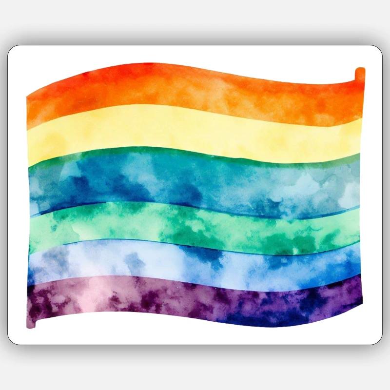 Drapeau LGBT Sticker taille S (10 x 10 cm)