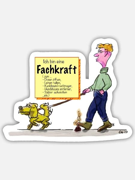 Fachkraft für Hunde - Sticker Größe S (10 x 10 cm) - Mattweiß