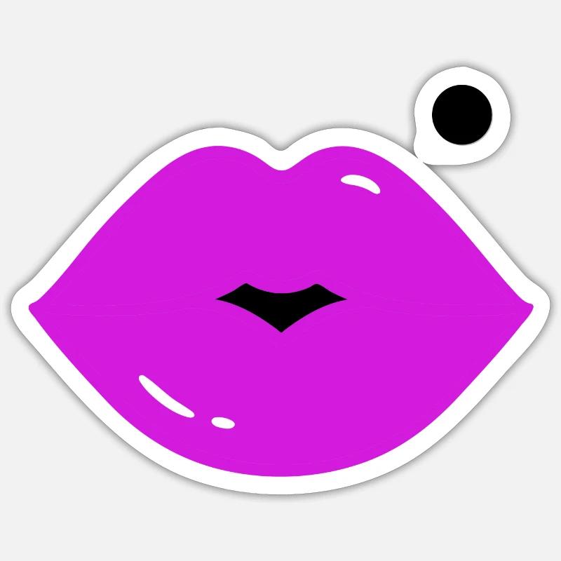 Lippen mit Muttermal Sticker Größe S (10 x 10 cm)