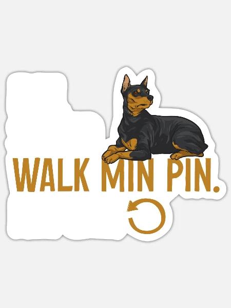 Zwergpinscher Rehpinscher Min Pin Hund - Sticker Größe S (10 x 10 cm) - Mattweiß