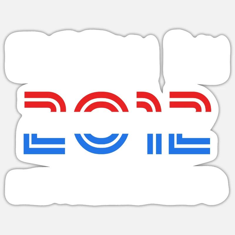 Year: 2012 - Sticker size S (10 x 10 cm) - white matte