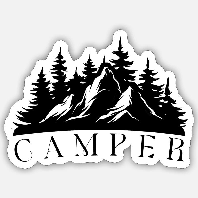 camping - Sticker size S (10 x 10 cm) - white matte