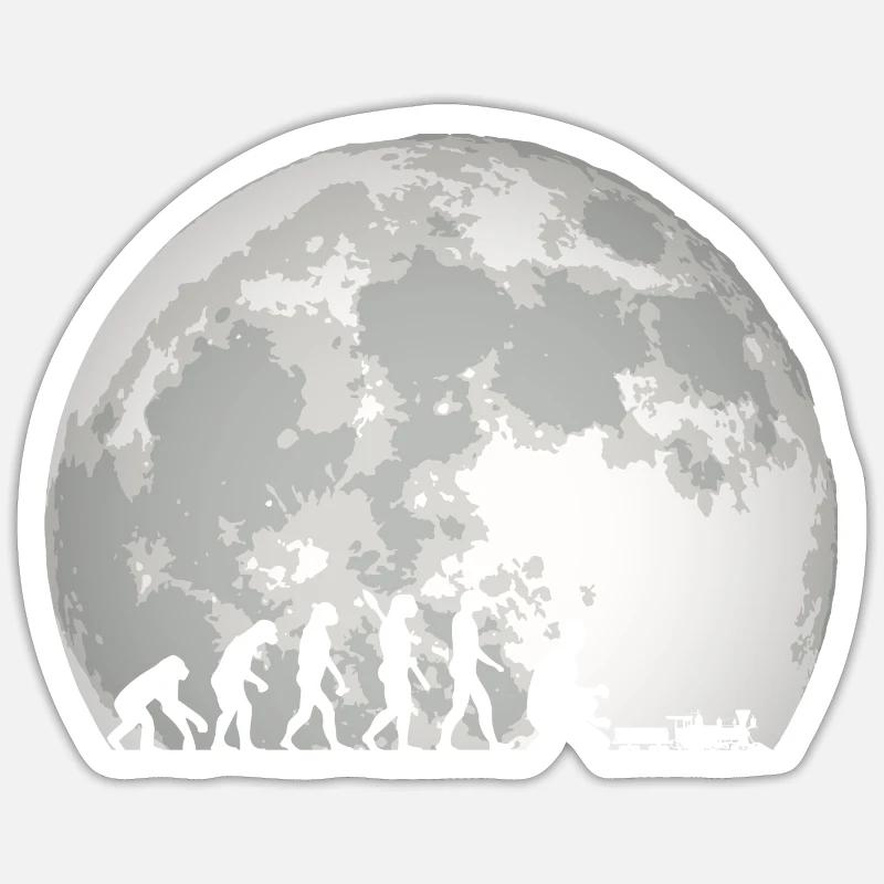 Évolution du chemin de fer miniature de train humain Sticker taille S (10 x 10 cm)