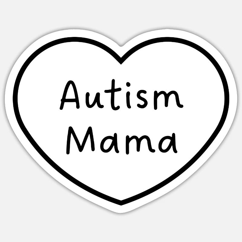 Autism Mama, Autism Awarenes - Sticker taille S (10 x 10 cm) - blanc mat