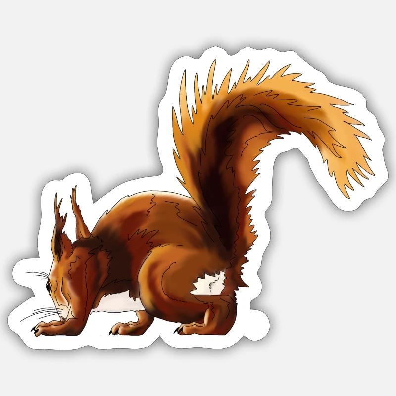 Squirrel Velcro Fall Edition - Sticker size S (10 x 10 cm) - white matte