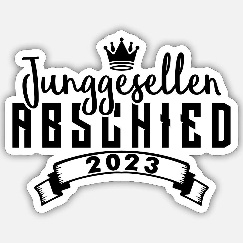 junggesellen abschied 2023 - Sticker Größe S (10 x 10 cm) - Mattweiß