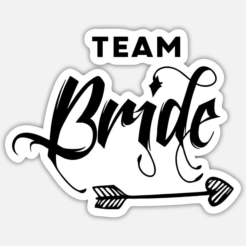 L’amour de l’équipe Bride - Sticker taille S (10 x 10 cm) - blanc mat