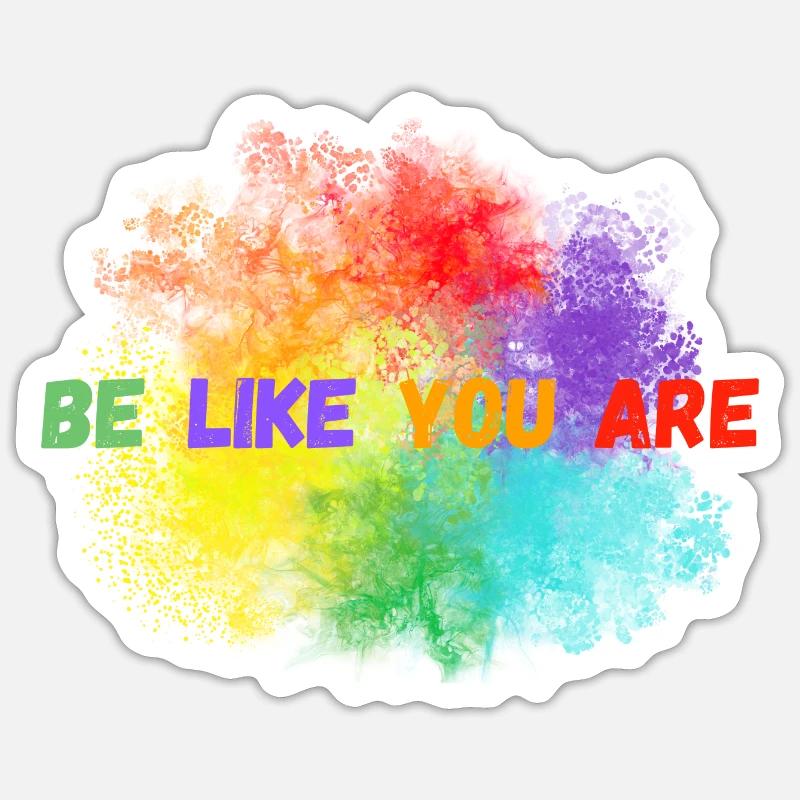 Bunte Farbexplosion mit Inspirational Text - Sticker Größe S (10 x 10 cm) - Mattweiß