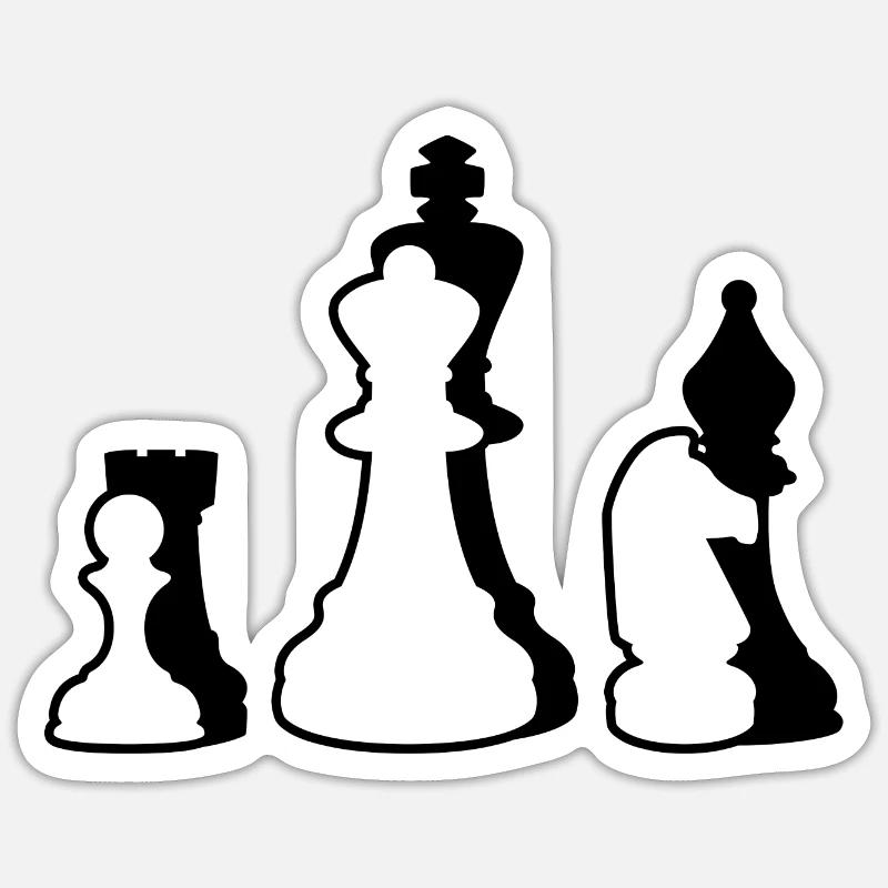 Échecs - Sticker taille S (10 x 10 cm) - blanc mat