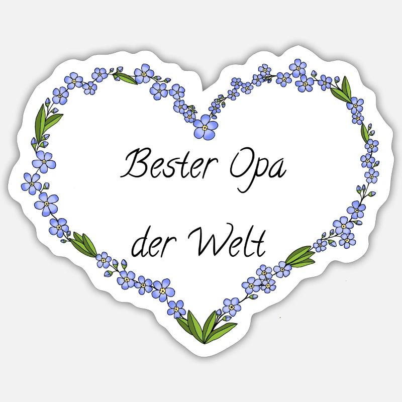 Bester Opa der Welt - Sticker Größe S (10 x 10 cm) - Mattweiß