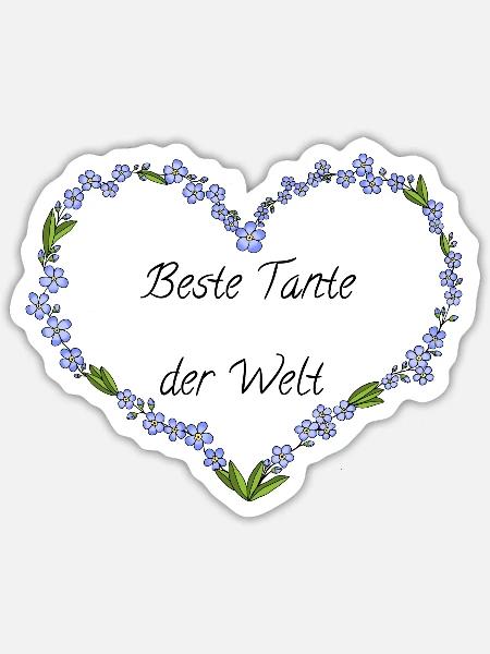 Beste Tante der Welt - Sticker Größe S (10 x 10 cm) - Mattweiß