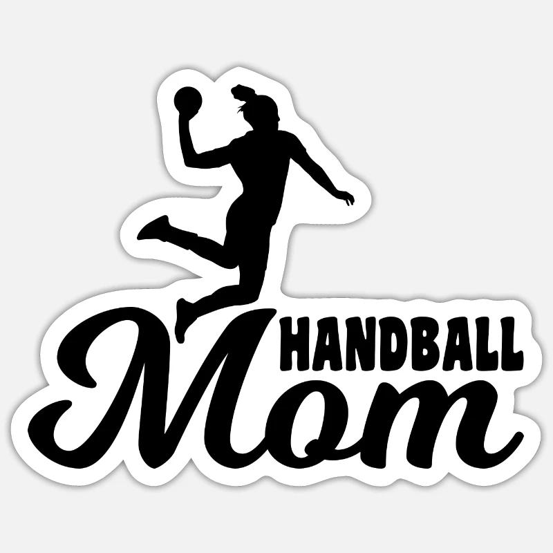 Mère du handball - Sticker taille S (10 x 10 cm) - blanc mat