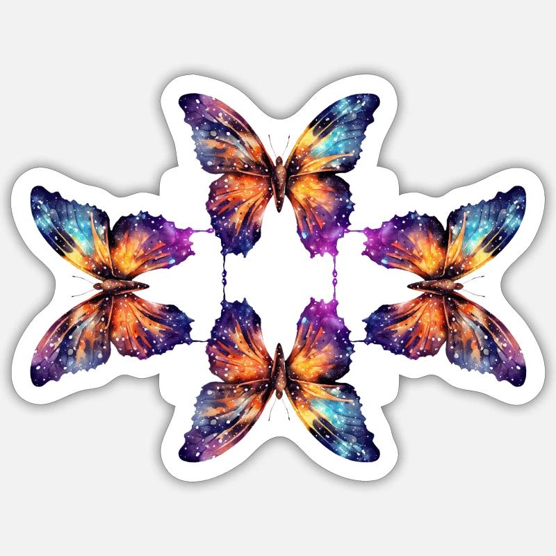 Papillons magiques - Sticker taille S (10 x 10 cm) - blanc mat