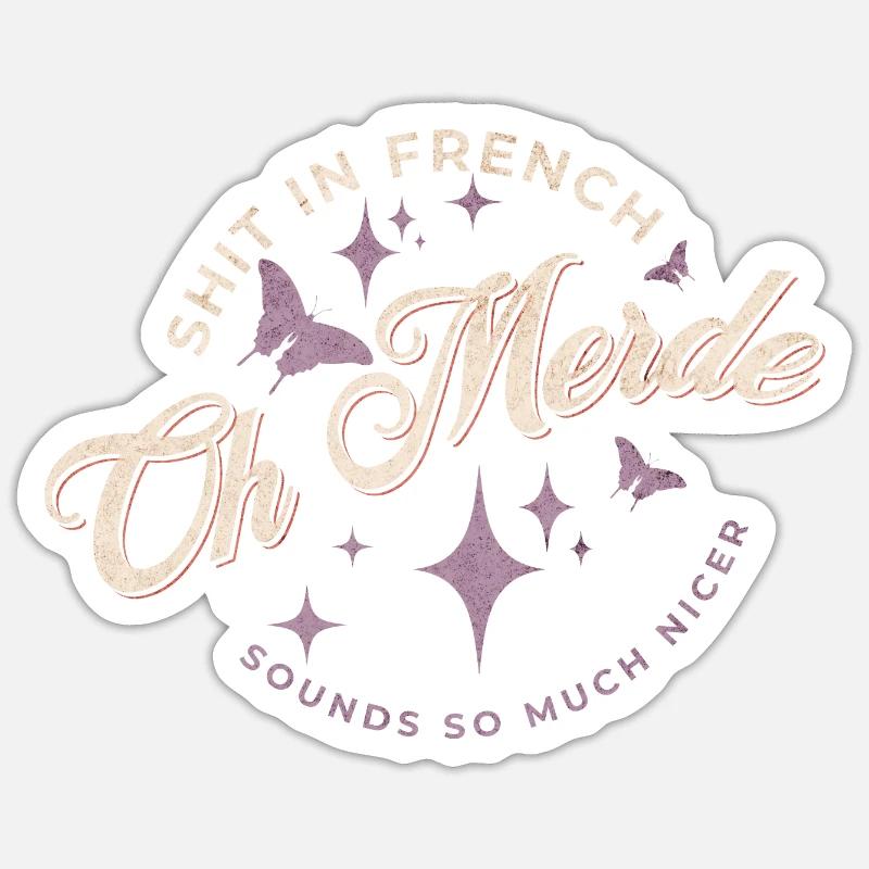 Oh Merde - Sticker taille S (10 x 10 cm) - blanc mat