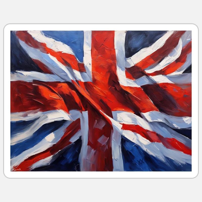 British Flag - Impressionist painting Sticker size S (10 x 10 cm)