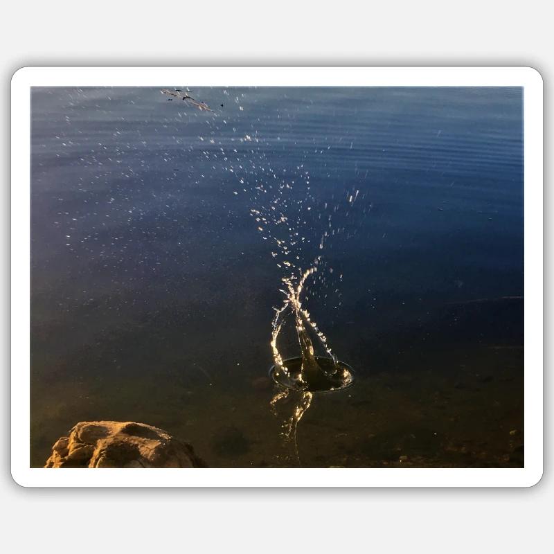 wassertropfen, Figuren - Sticker Größe S (10 x 10 cm) - Mattweiß