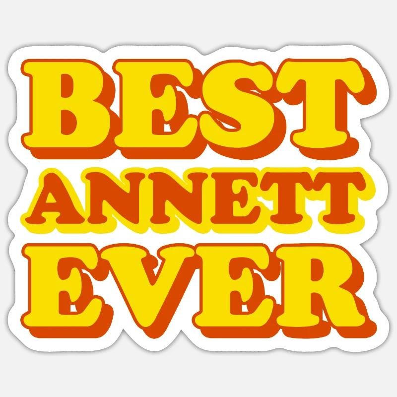 Annett First name Funny gift - Sticker size S (10 x 10 cm) - white matte