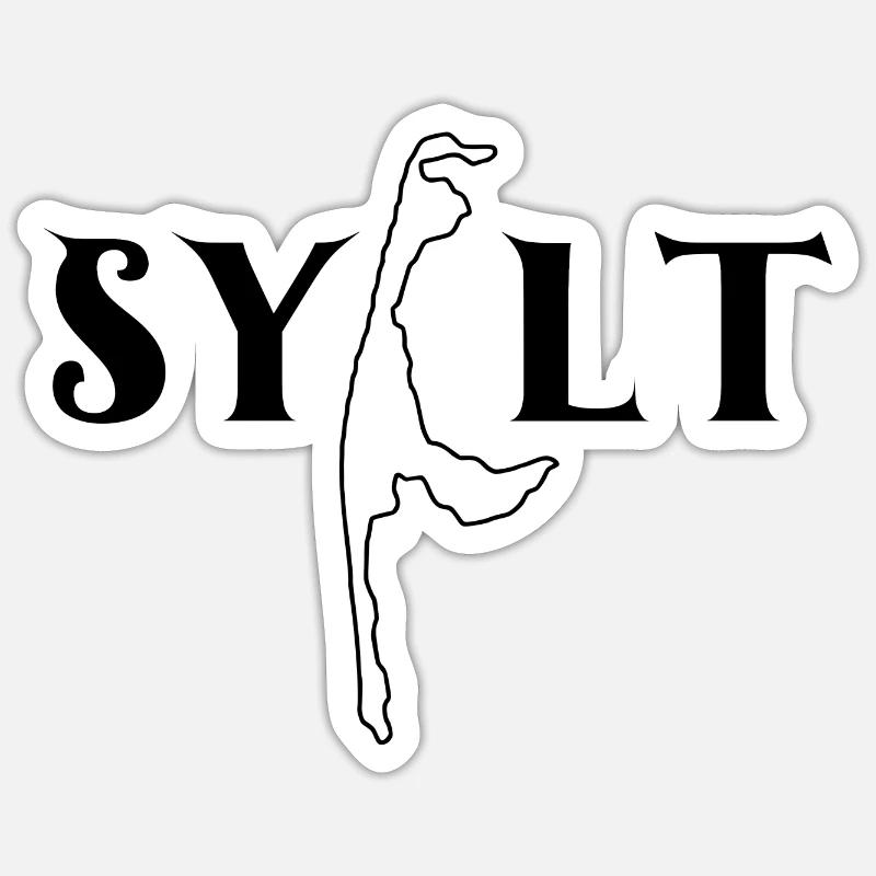 L’île de Sylt - Sticker taille S (10 x 10 cm) - blanc mat