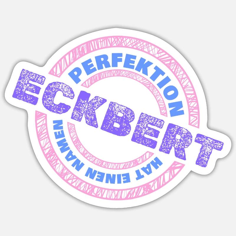 Perfekt Eckbert - Sticker Größe S (10 x 10 cm) - Mattweiß