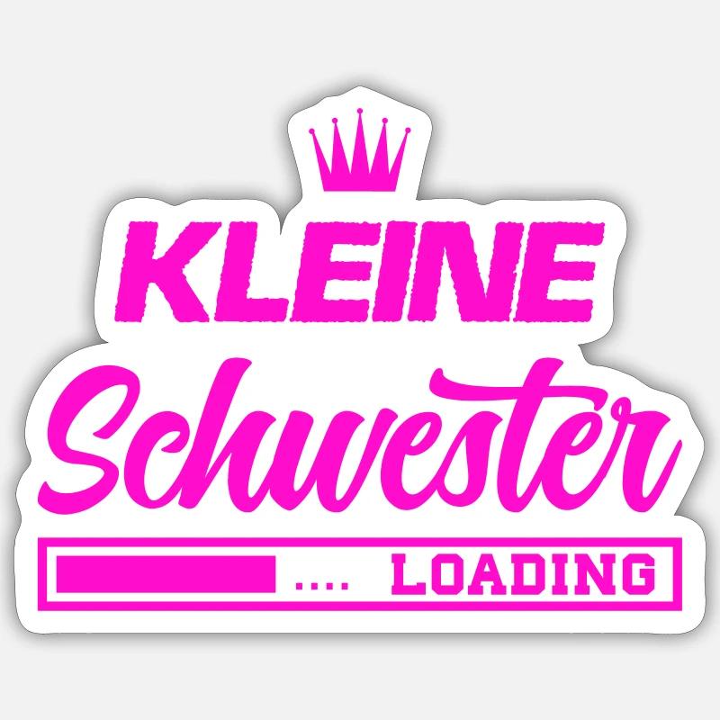 schwester loading - Sticker Größe S (10 x 10 cm) - Mattweiß