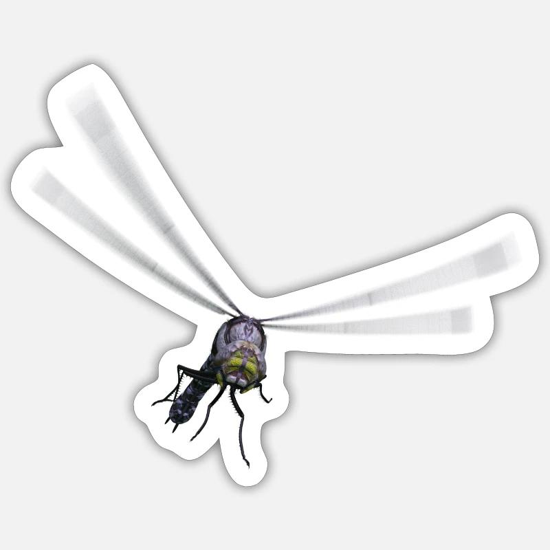 Libelle - Sticker Größe S (10 x 10 cm) - Mattweiß