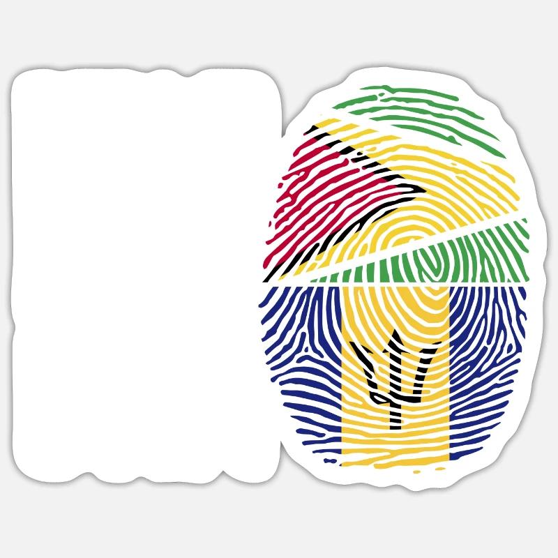 Guyana Flag Guyanais Guyanais - Sticker taille S (10 x 10 cm) - blanc mat