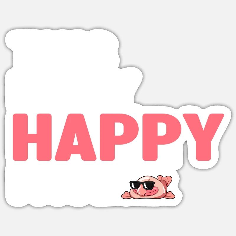 Blobfisch - Sticker Größe S (10 x 10 cm) - Mattweiß