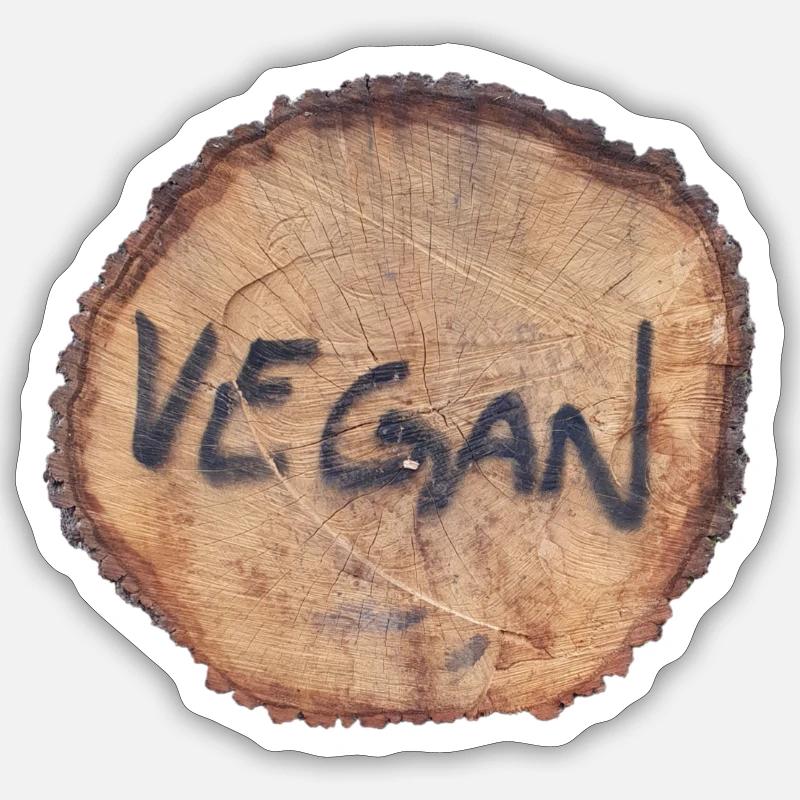 végétalien - Sticker taille S (10 x 10 cm) - blanc mat