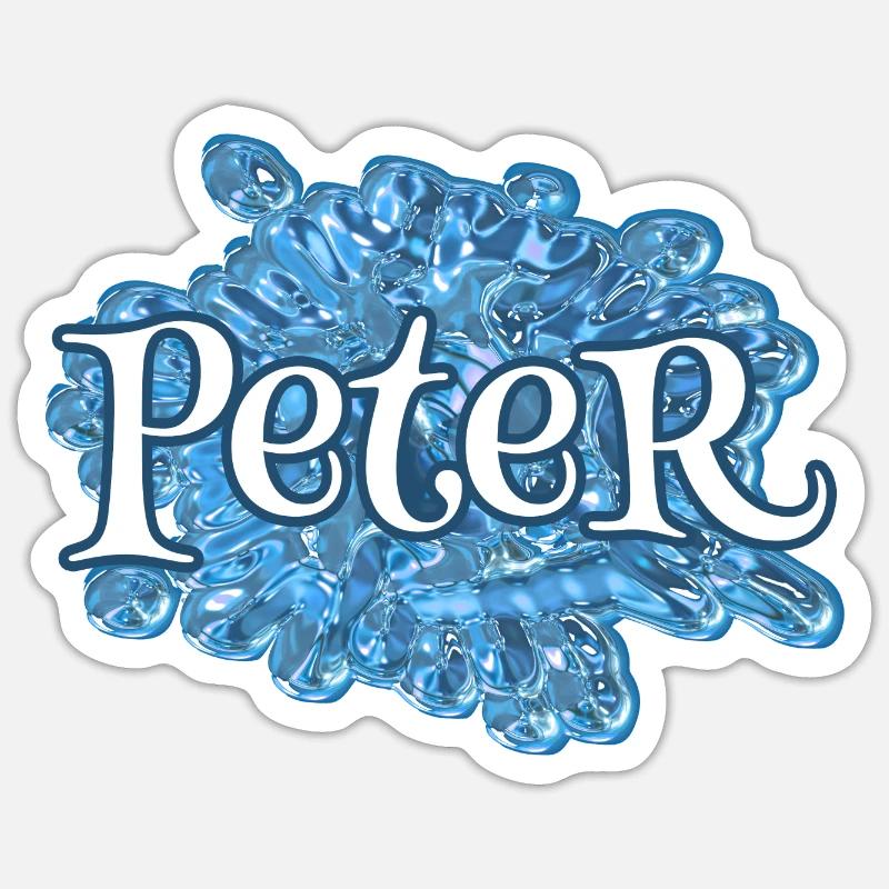 Geschenk für Peter - Sticker Größe S (10 x 10 cm) - Mattweiß