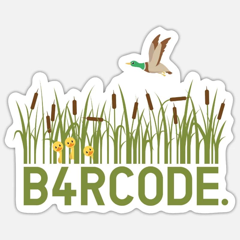 B4RCODE. Canard Sticker taille S (10 x 10 cm)