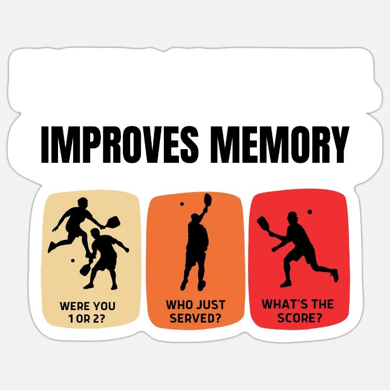 Playing Pickleball Improves Memory Sticker size S (10 x 10 cm)