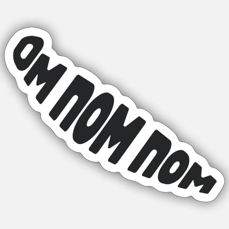 Om Nom Nom - Sticker taille S (10 x 10 cm) - blanc mat