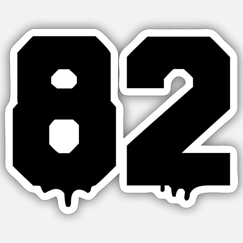 82 - Sticker Größe S (10 x 10 cm) - Mattweiß
