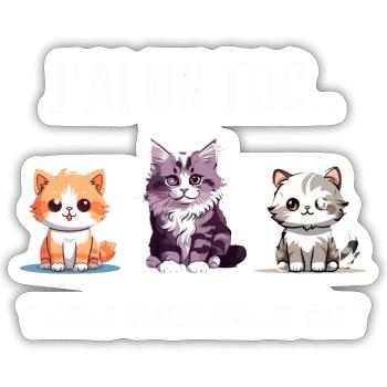 CAT OBSESSION - Sticker size S (10 x 10 cm) - white matte - Front