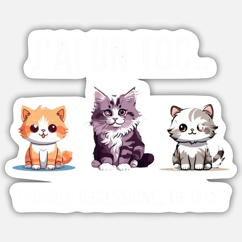 CAT OBSESSION Sticker size S (10 x 10 cm)
