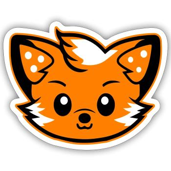 Fox Head Comic Cute - Sticker size S (10 x 10 cm) - white matte - Front