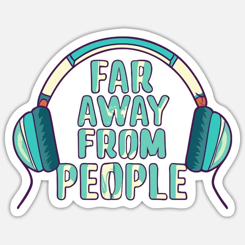 Kopfhörer - Sticker Größe S (10 x 10 cm) - Mattweiß