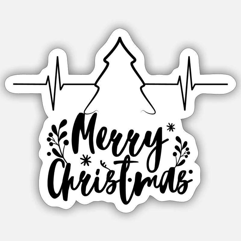 Joyeux Noël ECG - Sticker taille S (10 x 10 cm) - blanc mat