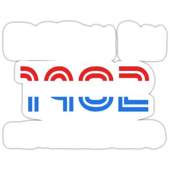 1982 - Sticker taille S (10 x 10 cm) - blanc mat - Devant