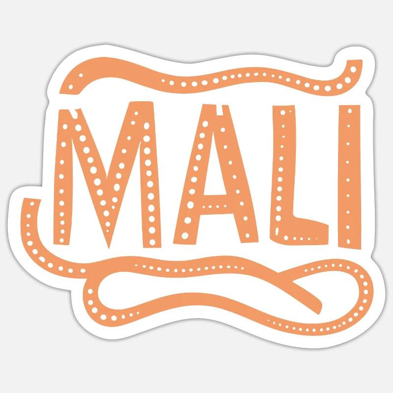 Mali - Sticker taille S (10 x 10 cm) - blanc mat