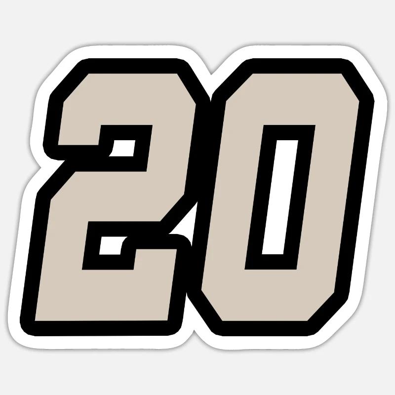 Nummer zwanzig 20 - Sticker Größe S (10 x 10 cm) - Mattweiß