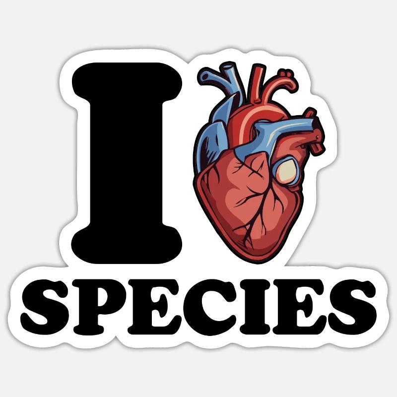 J’aime les espèces - Sticker taille S (10 x 10 cm) - blanc mat