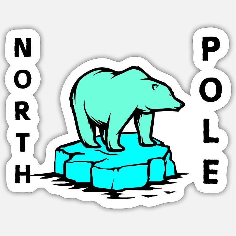 Polar Bear North Pole Sticker size S (10 x 10 cm)